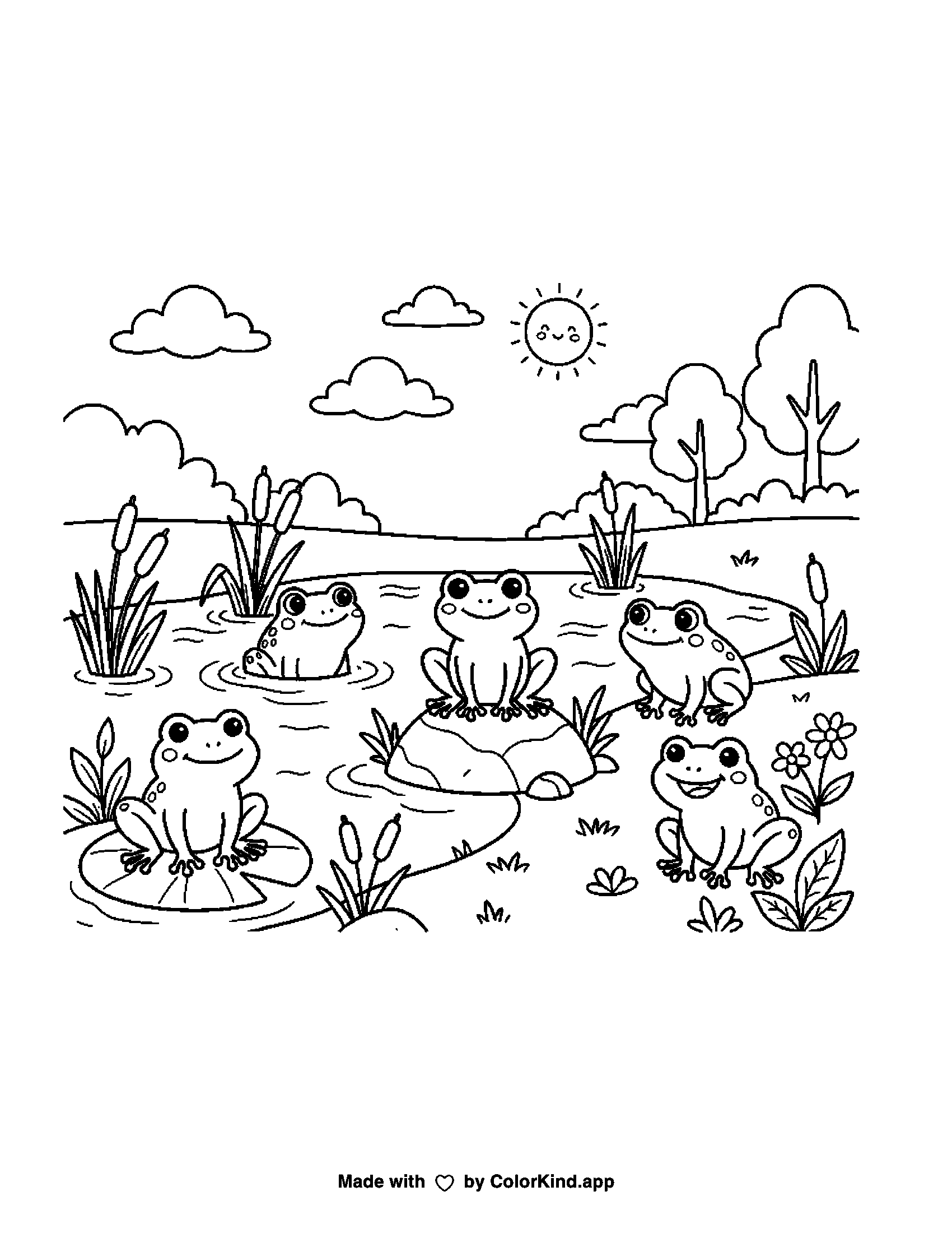 A print-ready ColorKind example for number coloring page ideas